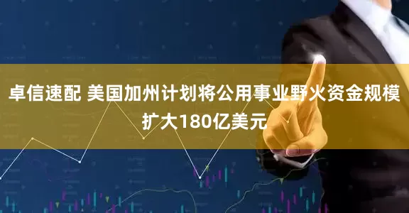 卓信速配 美国加州计划将公用事业野火资金规模扩大180亿美元